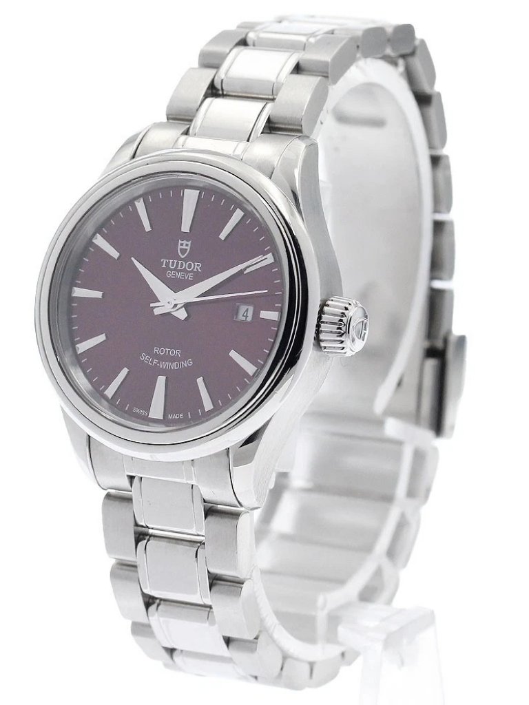 Tudor Style 12100 Date Bordeaux Dial Automatic Ladies Watch940362
